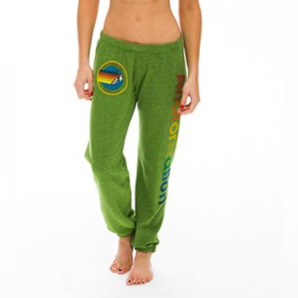 RARE AVIATOR NATION SWEATPANTS - SAN FRANSICO in Heathered GREEN